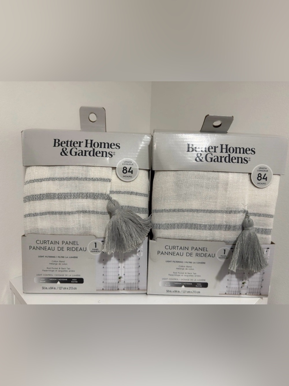 Better Homes & Gardens Striped Curtain Panel with Tassel- set of 2 ( 1 in a pack